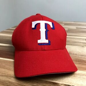 Vintage 90s Starter Texas Rangers Baseball Hat Cap Strapback Red Wool Blend